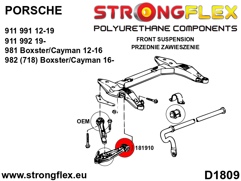 Strongflex Porsche Control arm bush – outer – 181909B 2 Strongflex Porsche Control arm bush – outer – 181909B