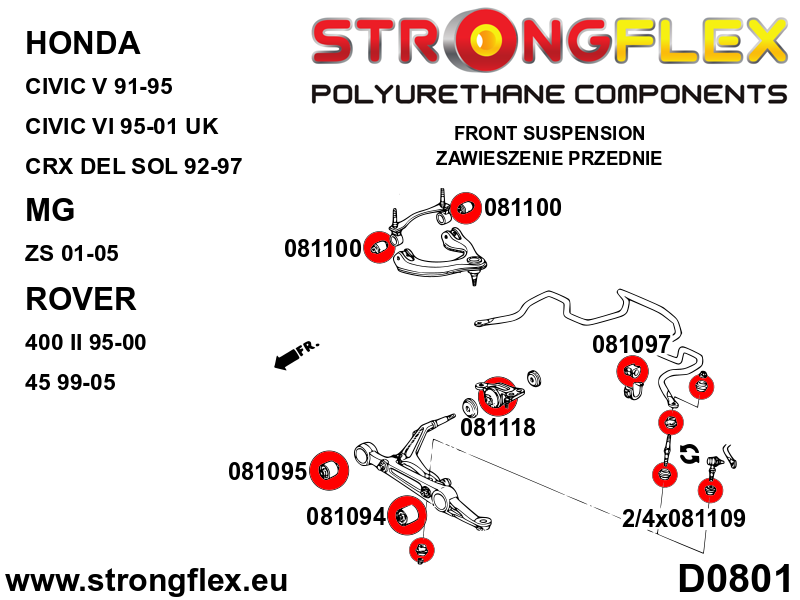 Strongflex Acura Voorste stabilisatorrubber SPORT – 081097A 2 Strongflex Acura Voorste stabilisatorrubber SPORT – 081097A – Bild 2