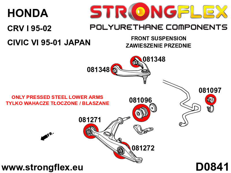 Strongflex Honda Complete ophangrubberset – 086244B 2 Strongflex Honda Complete ophangrubberset – 086244B – Bild 2