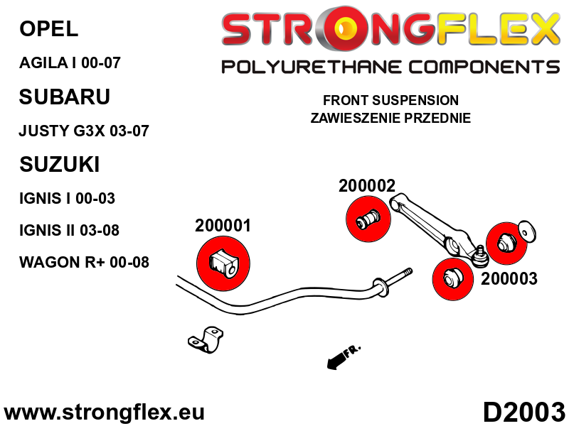 Strongflex Suzuki Voorste ophangrubberset SPORT – 206157A 2 Strongflex Suzuki Voorste ophangrubberset SPORT – 206157A – Bild 2