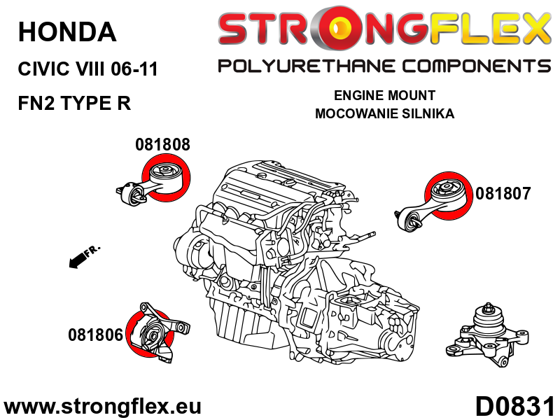 Strongflex Honda Engine mount insert – front – 081806B 2 Strongflex Honda Engine mount insert – front – 081806B - Image 2