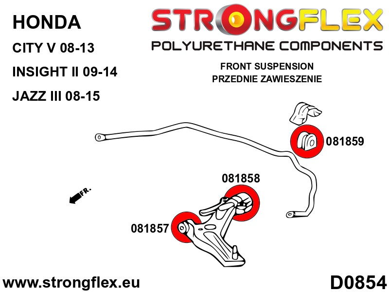 Strongflex Honda Voorste draagarm – voorste rubber SPORT – 081857A 2 Strongflex Honda Voorste draagarm – voorste rubber SPORT – 081857A – Image 2