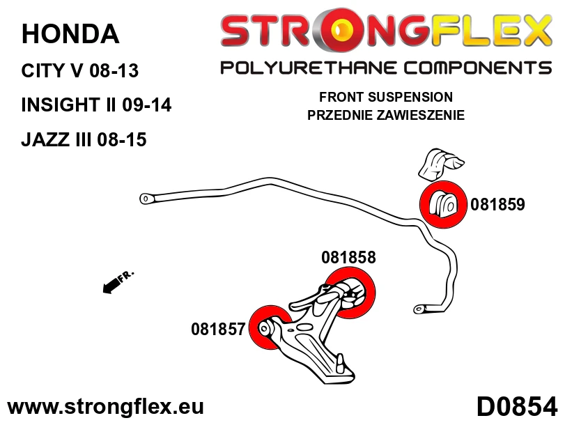 Strongflex Honda Voorste draagarm – achterste rubber – 081858B 2 Strongflex Honda Voorste draagarm – achterste rubber – 081858B – Bild 2