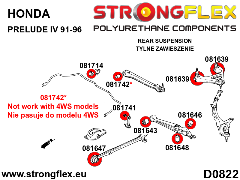 Strongflex Honda Prelude Achteras onderster voorste draagarm binnenste rubber SPORT – 081643A 4 Strongflex Honda Prelude Achteras onderster voorste draagarm binnenste rubber SPORT – 081643A – Bild 4