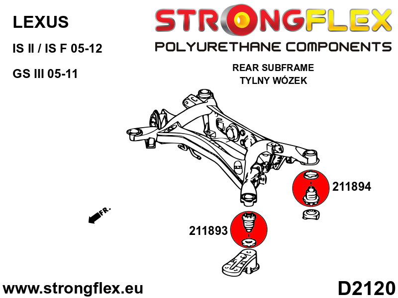 Strongflex Lexus Achterste balk - voorste rubber SPORT – 211893A 2 Strongflex Lexus Achterste balk - voorste rubber SPORT – 211893A – Bild 2