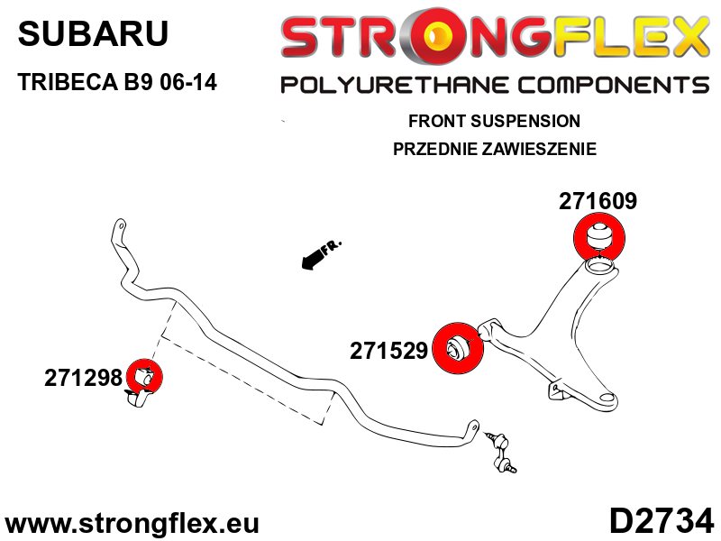 Strongflex Subaru Tribeca Vooras rubberset SPORT – 276259A 3 Strongflex Subaru Tribeca Vooras rubberset SPORT – 276259A – Image 3