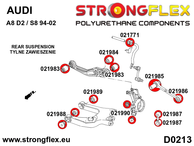 Strongflex Audi Achterste ophangrubberset – 026246B 2 Strongflex Audi Achterste ophangrubberset – 026246B – Bild 2