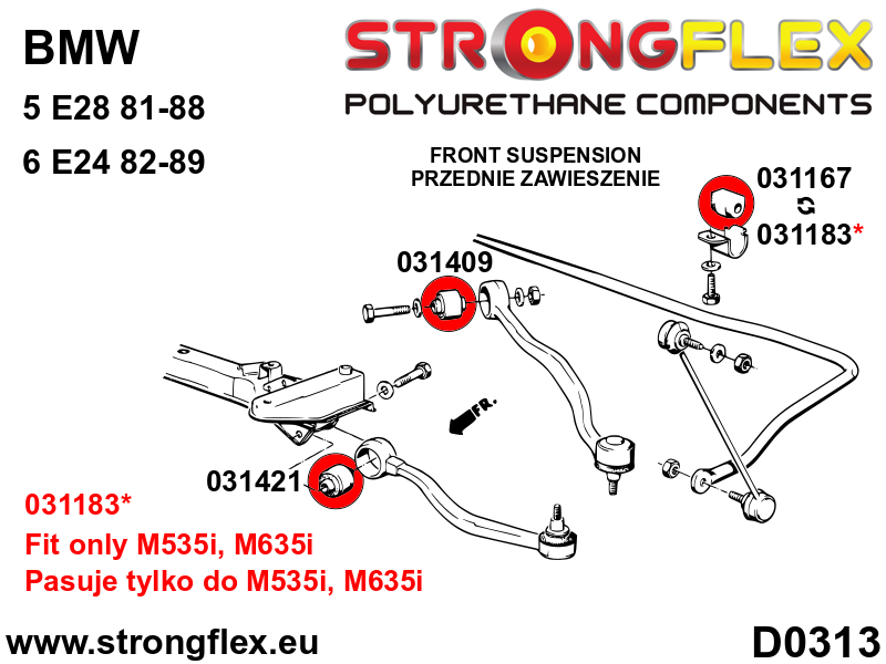 Strongflex BMW E28/E24 Complete ophangrubberset – 036052B 9 Strongflex BMW E28/E24 Complete ophangrubberset – 036052B - Image 9