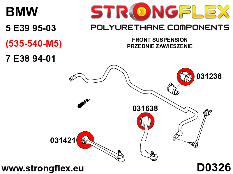 Strongflex BMW E38 Vooras rubberset SPORT – 036087A 3 Strongflex BMW E38 Vooras rubberset SPORT – 036087A – Image 3