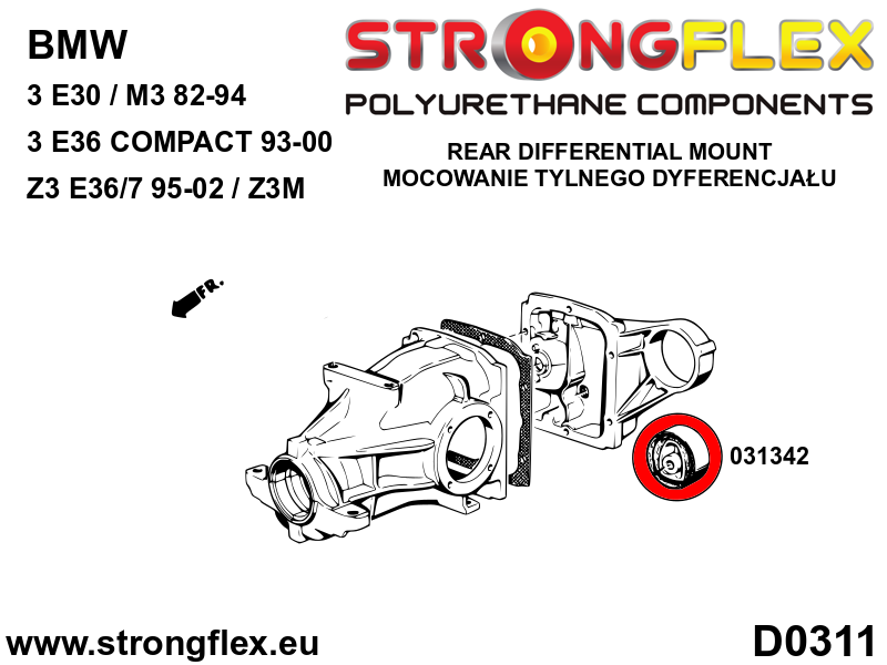 Strongflex BMW E30 Polyurethaan rubberset voor- en achteras – 036103B 11 Strongflex BMW E30 Polyurethaan rubberset voor- en achteras – 036103B - Afbeelding 11
