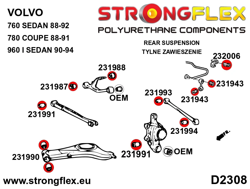 Strongflex Volvo Achterste stabilisator rubber SPORT – 232006A 2 Strongflex Volvo Achterste stabilisator rubber SPORT – 232006A – Image 2