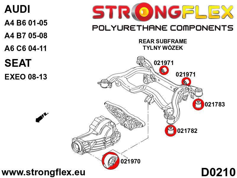 Strongflex Audi S6 / A6 Complete ophangrubberset – 026288B 10 Strongflex Audi S6 / A6 Complete ophangrubberset – 026288B - Afbeelding 10