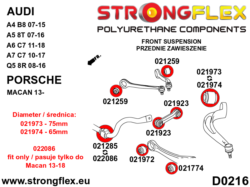 Strongflex Audi Voorste stabilisatorrubber SPORT – 021285A 6 Strongflex Audi Voorste stabilisatorrubber SPORT – 021285A – Bild 6