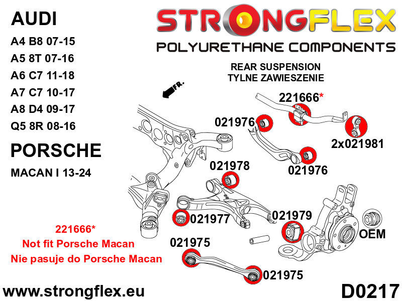 Strongflex Audi RS4 / S4 / A4 Fusee achteras - voorsterubber – 021979B 3 Strongflex Audi RS4 / S4 / A4 Fusee achteras - voorsterubber – 021979B – Image 3