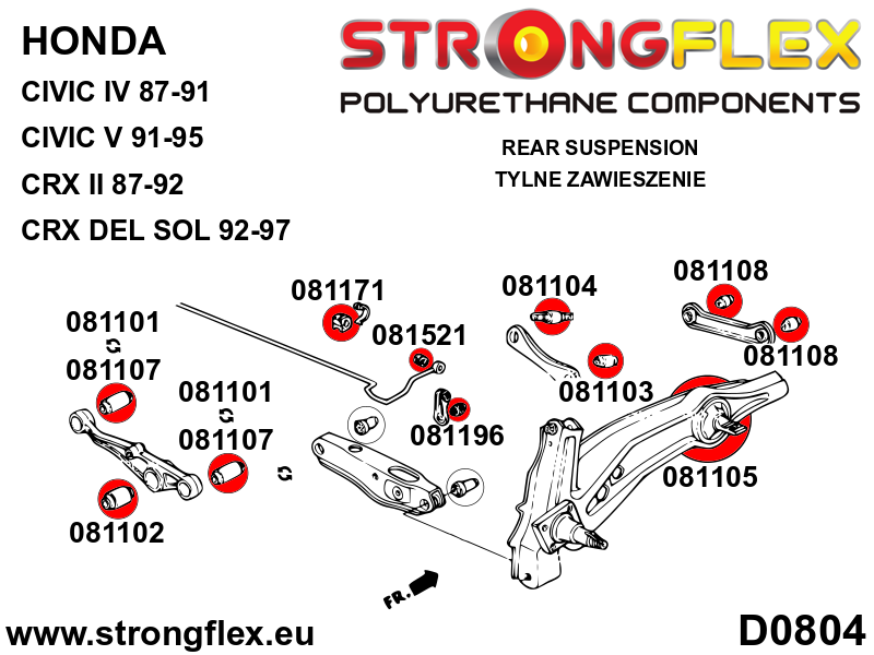 Strongflex Acura / Honda Achterste stabilisatorstang-rubber SPORT – 081196A 6 Strongflex Acura / Honda Achterste stabilisatorstang-rubber SPORT – 081196A – Image 6