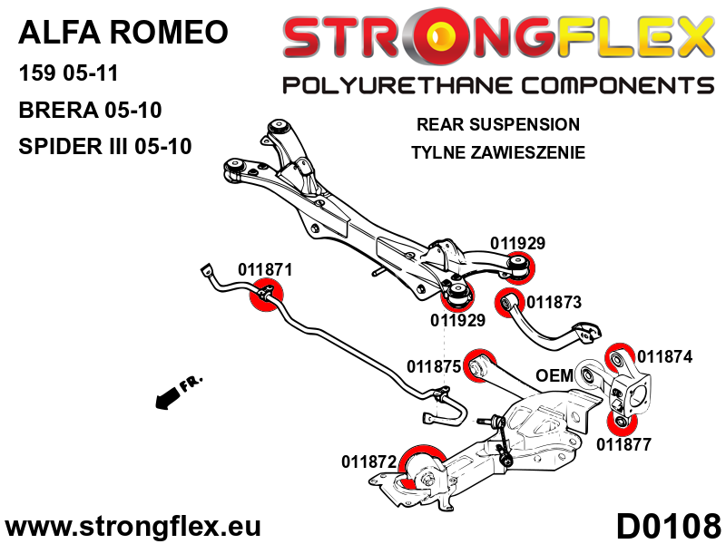 Strongflex Alfa Romeo Achterste stabilisator rubber – 011871B 3 Strongflex Alfa Romeo Achterste stabilisator rubber – 011871B – Image 3