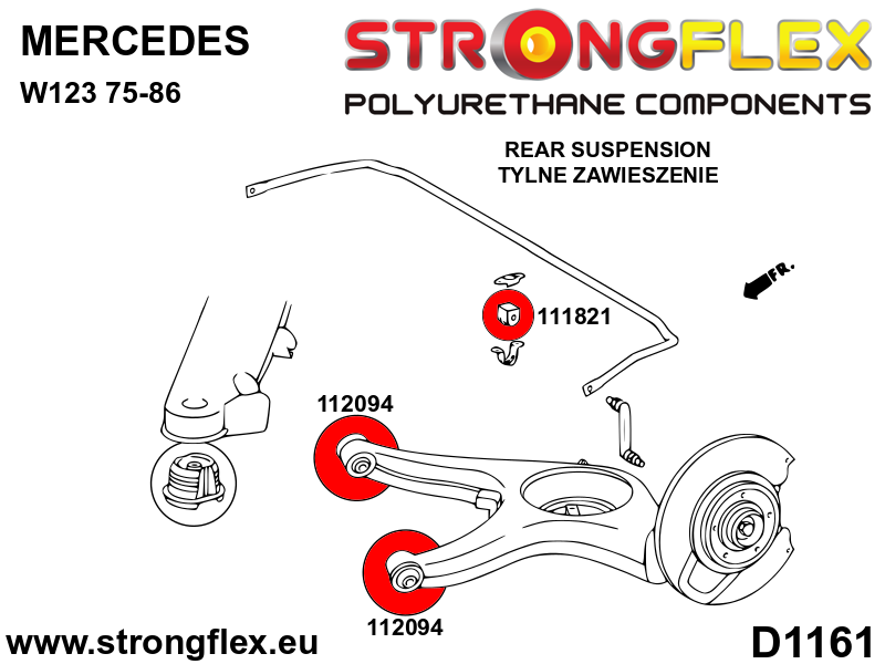 Strongflex Mercedes Achterste stabilisator rubber SPORT – 111821A 4 Strongflex Mercedes Achterste stabilisator rubber SPORT – 111821A – Bild 4