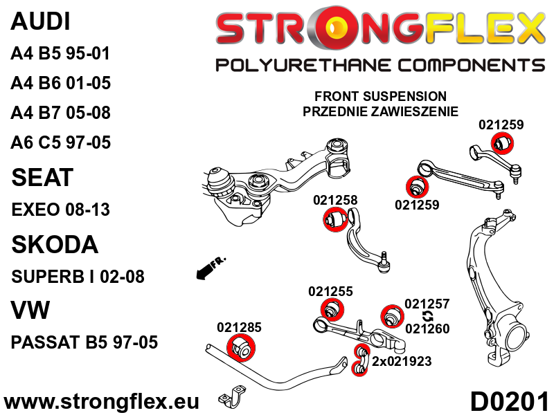 Strongflex Audi Voorste stabilisatorrubber SPORT – 021285A 7 Strongflex Audi Voorste stabilisatorrubber SPORT – 021285A – Bild 7