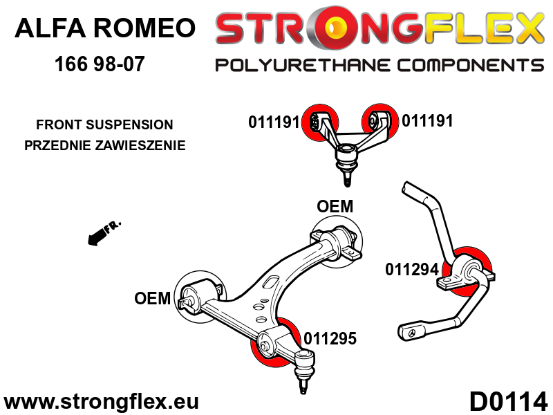 Strongflex Alfa Romeo 166 Vooras rubberset SPORT – 016261A 3 Strongflex Alfa Romeo 166 Vooras rubberset SPORT – 016261A – Bild 3
