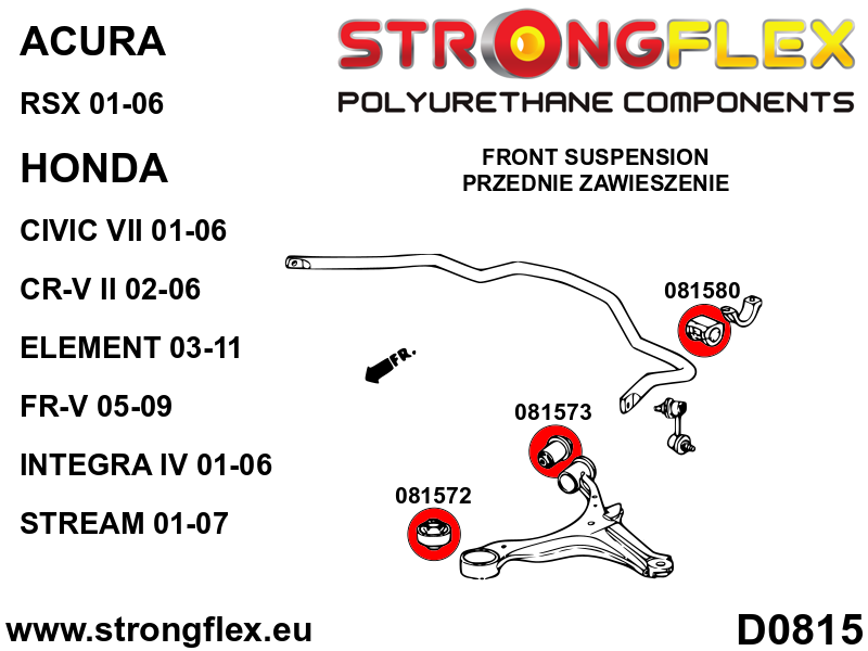 Strongflex Acura / Honda Vooras voorste draagarm rubber SPORT – 081572A 4 Strongflex Acura / Honda Vooras voorste draagarm rubber SPORT – 081572A – Image 4