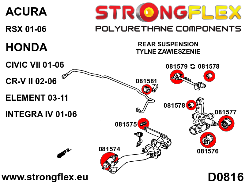Strongflex Acura / Honda Achteras onderste draagarm-langsdraagarm achterste binnenste rubber SPORT – 081575A 3 Strongflex Acura / Honda Achteras onderste draagarm-langsdraagarm achterste binnenste rubber SPORT – 081575A – Image 3