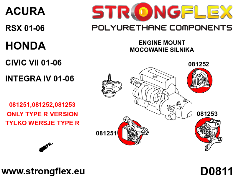 Strongflex Acura / Honda Inzet Motorophanging achter – 081253B 3 Strongflex Acura / Honda Inzet Motorophanging achter – 081253B – Bild 3