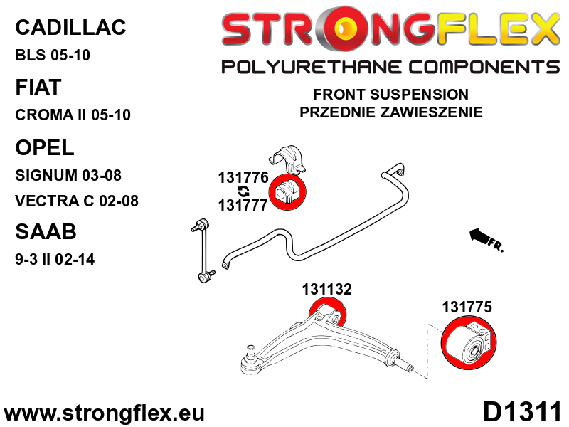 Strongflex Fiat Voorste stabilisatorrubber SPORT – 131776A 3 Strongflex Fiat Voorste stabilisatorrubber SPORT – 131776A – Bild 3