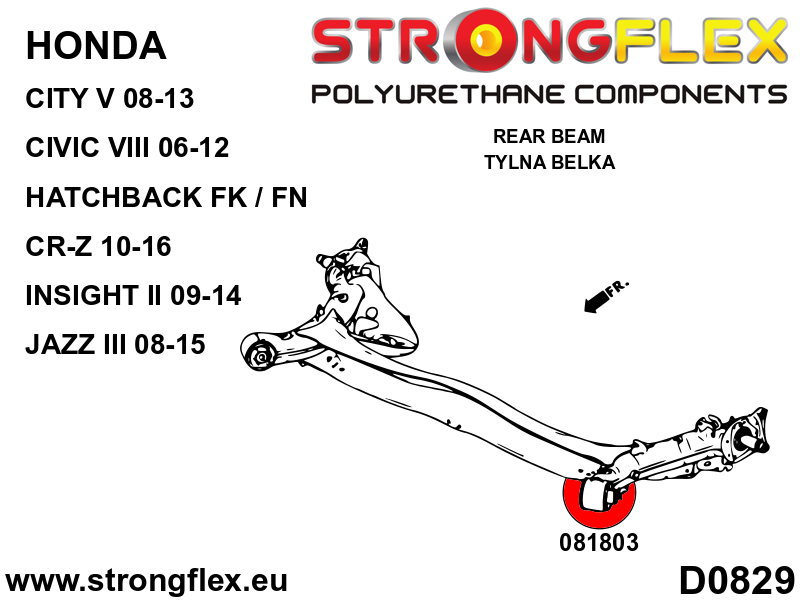 Strongflex Honda Voorste suspension en ream balk rubberset – 086249B 2 Strongflex Honda Voorste suspension en ream balk rubberset – 086249B – Bild 2