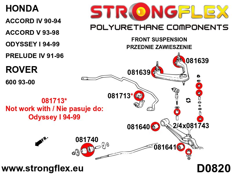 Strongflex Honda Accord / Legend / Prelude Voorste / achterste stabilisator rubber – 081713B 8 Strongflex Honda Accord / Legend / Prelude Voorste / achterste stabilisator rubber – 081713B – Image 8