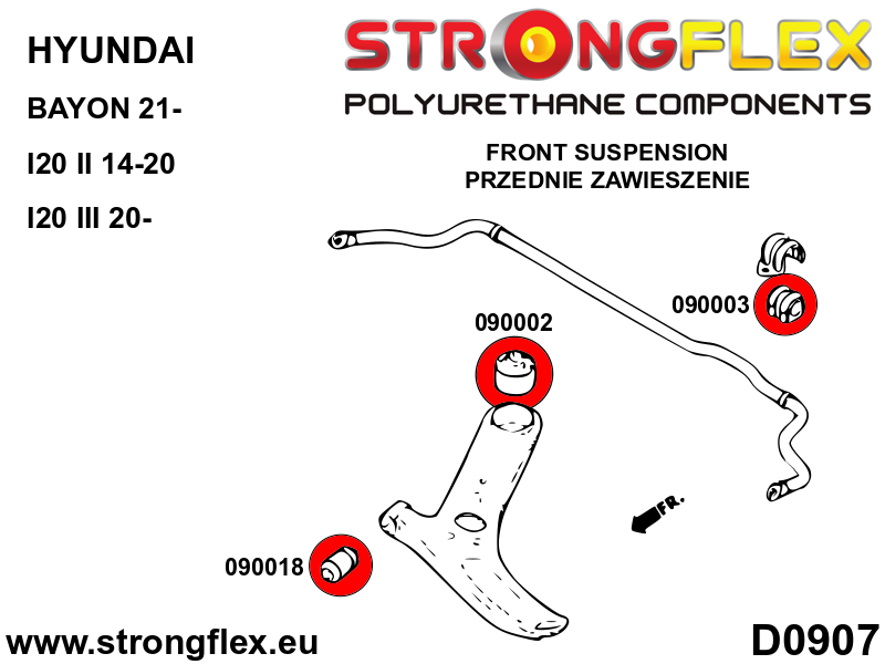 Strongflex Kia Voorste draagarm – achterste rubber – 090002B 2 Strongflex Kia Voorste draagarm – achterste rubber – 090002B – Bild 2