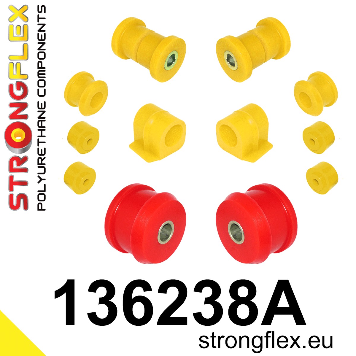 Strongflex Opel Vauxhall Voorste ophangrubberset SPORT – 136238A 1 Strongflex Opel Vauxhall Voorste ophangrubberset SPORT – 136238A