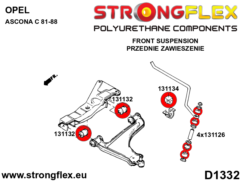 Strongflex Fiat Voorste draagarm voorste rubber – 131132B 6 Strongflex Fiat Voorste draagarm voorste rubber – 131132B – Bild 6