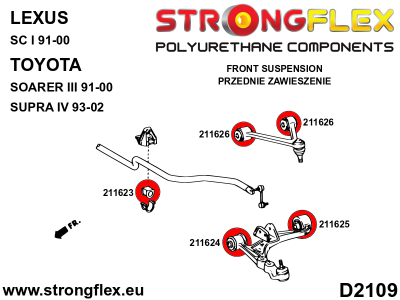 Strongflex Lexus / Toyota Rubber vooras bovenste driehoeksdraagarm SPORT – 211626A 4 Strongflex Lexus / Toyota Rubber vooras bovenste driehoeksdraagarm SPORT – 211626A – Bild 4