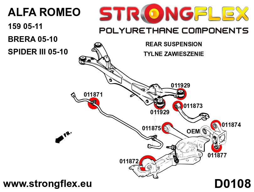 Strongflex Alfa Romeo Complete polyurethaan ophangrubberset SPORT – 016265A 5 Strongflex Alfa Romeo Complete polyurethaan ophangrubberset SPORT – 016265A – Bild 5