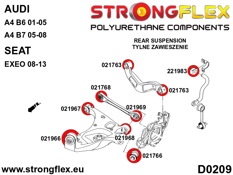 Strongflex Audi Achterste stabilisator rubber SPORT – 221983A 3 Strongflex Audi Achterste stabilisator rubber SPORT – 221983A – Image 3