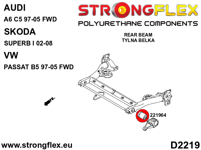 Strongflex Audi / Volkswagen Rubber achteras-subframe ophanging – 221964B 4 Strongflex Audi / Volkswagen Rubber achteras-subframe ophanging – 221964B – Image 4