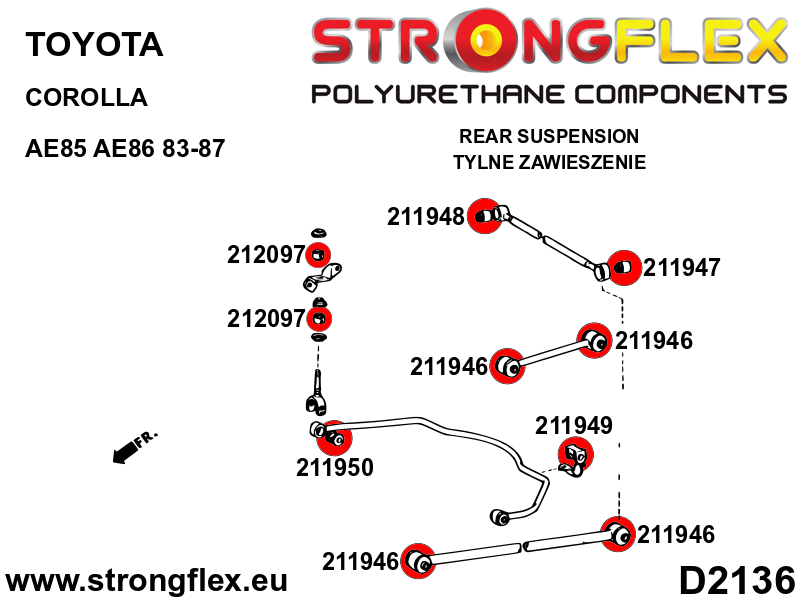 Strongflex Toyota Achterste stabilisator rubber – 211949B 3 Strongflex Toyota Achterste stabilisator rubber – 211949B – Image 3