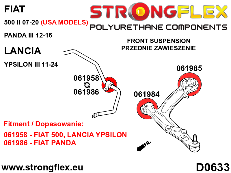 Strongflex Fiat Voorste stabilisatorrubber SPORT – 061958A 3 Strongflex Fiat Voorste stabilisatorrubber SPORT – 061958A – Image 3