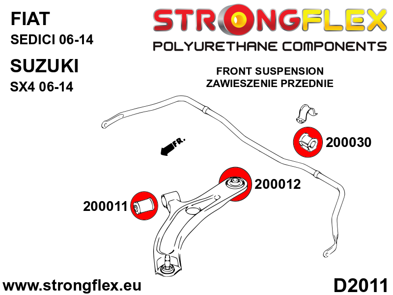 Strongflex Fiat Voorste stabilisatorrubber – 200030B 2 Strongflex Fiat Voorste stabilisatorrubber – 200030B - Afbeelding 2
