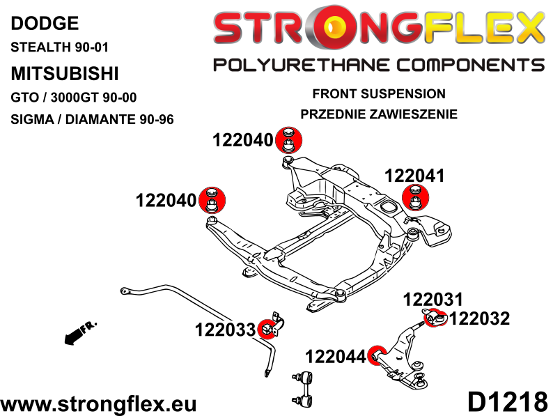 Strongflex Dodge Complete polyurethaan ophangrubberset – 126153B 2 Strongflex Dodge Complete polyurethaan ophangrubberset – 126153B – Image 2