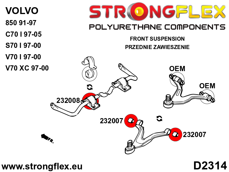 Strongflex Volvo Voorste ophangrubberset – 236216B 2 Strongflex Volvo Voorste ophangrubberset – 236216B – Image 2