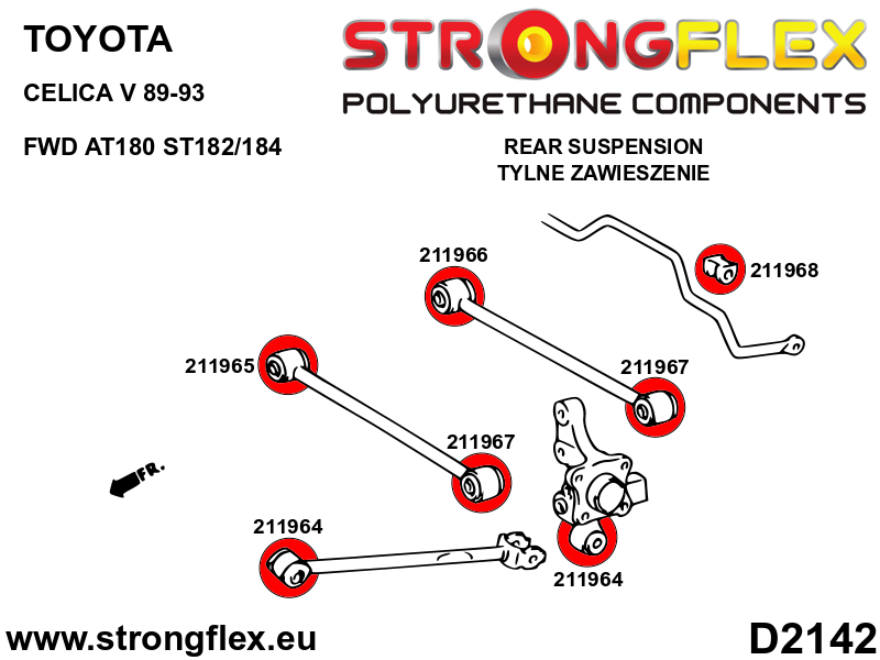 Strongflex Toyota Celica Complete ophangrubberset SPORT – 216263A 6 Strongflex Toyota Celica Complete ophangrubberset SPORT – 216263A – Bild 6