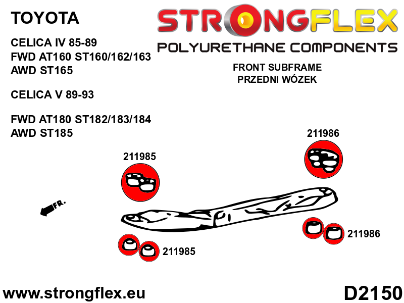 Strongflex Toyota Celica Complete ophangrubberset – 216263B 7 Strongflex Toyota Celica Complete ophangrubberset – 216263B - Image 7