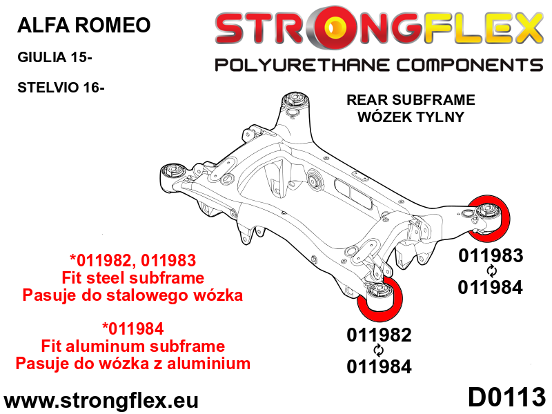 Strongflex Alfa Romeo Achterste subframe rubberset SPORT – 016256A 2 Strongflex Alfa Romeo Achterste subframe rubberset SPORT – 016256A – Image 2