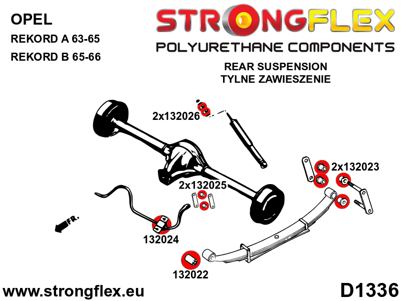 Strongflex Opel Vauxhall Achterste ophangrubberset – 136248B 2 Strongflex Opel Vauxhall Achterste ophangrubberset – 136248B – Bild 2