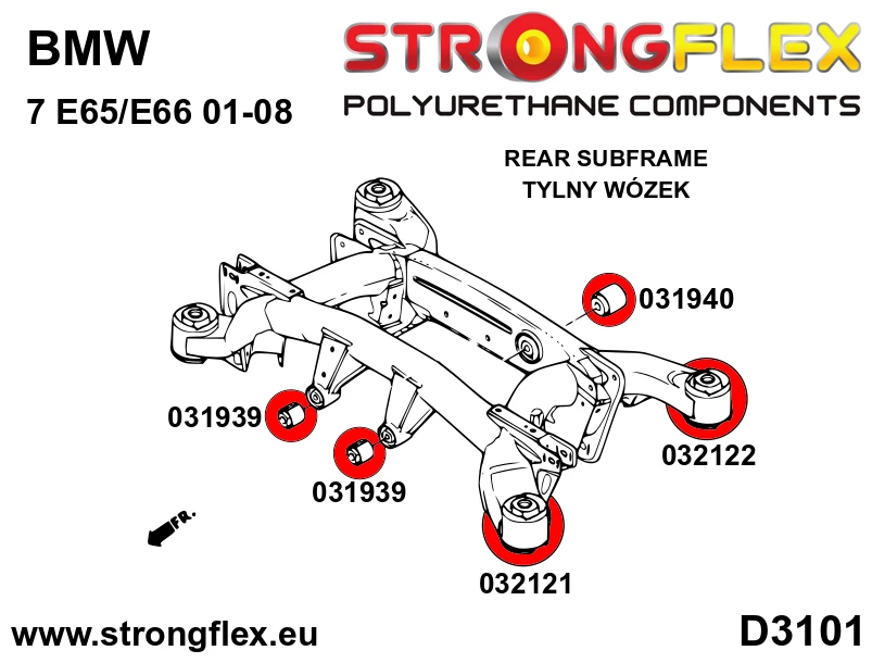 Strongflex BMW E65/E66 Achteras-subframe rubberset – 036142B 3 Strongflex BMW E65/E66 Achteras-subframe rubberset – 036142B – Bild 3