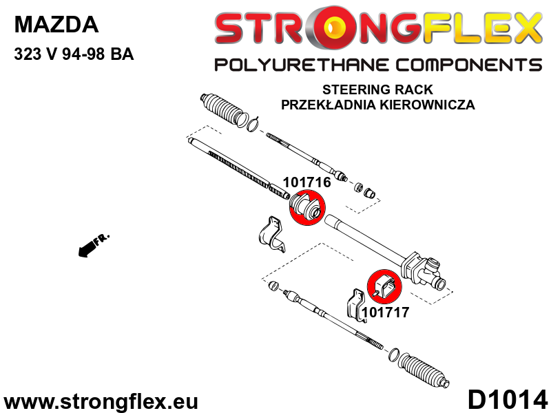 Strongflex Mazda 323 Rubber stuurhuis bevestiging – 101717B 3 Strongflex Mazda 323 Rubber stuurhuis bevestiging – 101717B