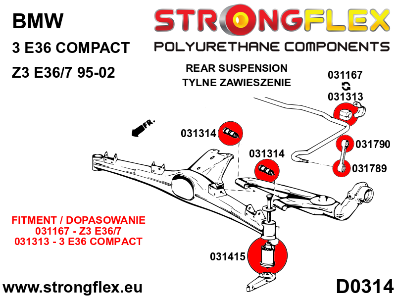 Strongflex BMW E36/E46/E28 Voorste/achterste stabilisatorrubber SPORT – 031167A 14 Strongflex BMW E36/E46/E28 Voorste/achterste stabilisatorrubber SPORT – 031167A - Afbeelding 14
