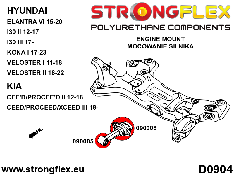 Strongflex Hyundai Gearbox mount dog bone SPORT – 090008A 2 Strongflex Hyundai Gearbox mount dog bone SPORT – 090008A – Bild 2
