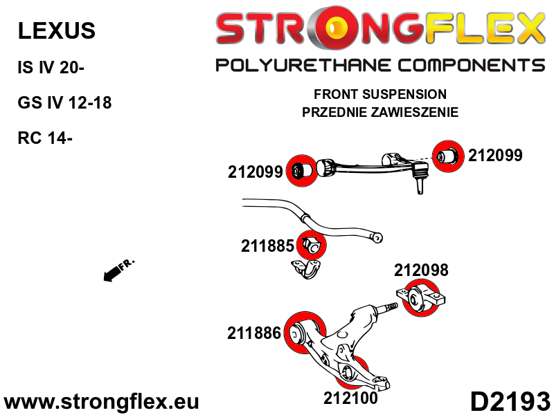 Strongflex Lexus Voorste draagarm rubber - to schokdemper SPORT – 212100A 2 Strongflex Lexus Voorste draagarm rubber - to schokdemper SPORT – 212100A – Image 2
